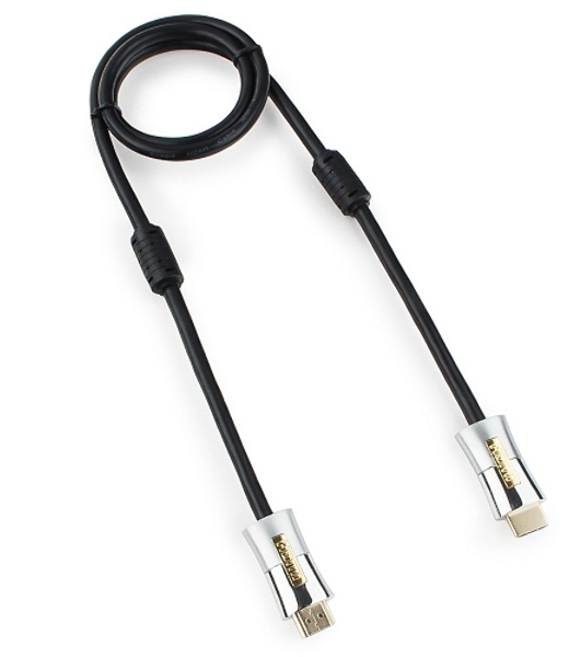 Кабель Cablexpert HDMI, серия Platinum, 1 м, v2.0, M/M, позол.разъемы, металлический корпус, ферритовые кольца, блистер