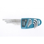 Набор ключей Gross 16407 имбусовых torx-tt 9шт: t10-t50 удлиненные s2 сатинированные, фото 1