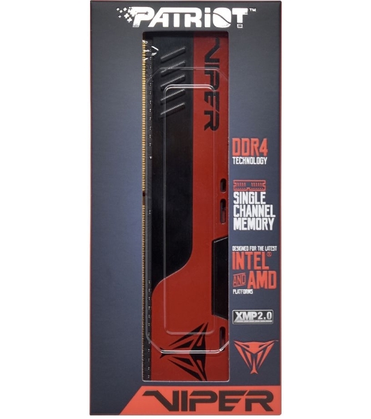 Оперативная память Patriot Viper Elite II, DDR4, 32GB (1x32 GB), 3200 MHz, CL18, DIMM, радиатор, красный, черный