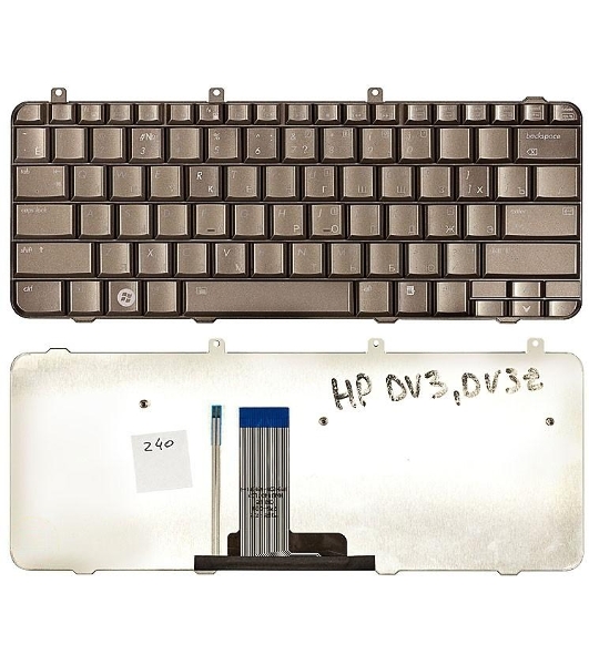 Клавиатура для ноутбука HP Pavilion DV3-1000 DV3z-1000 бронза с подсветкой