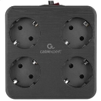 Сетевой фильтр Cablexpert Plate, PLT-4-C2U2-B-3, 4р, 10А, 2xType-C PD, 20Вт, 2xUSB, 2.4A, 3 м, ур. защиты 4+, черный, коробка, фото7