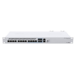 Маршрутизатор MikroTik CRS312-4C+8XG-RM Cloud Router Switch 8х 1G/2.5G/5G/10G RJ45, 4х 10G RJ45/SFP+ with RouterOS L5, 1U rackmount enclosure