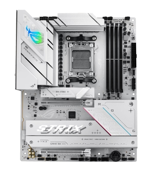 Материнская плата ASUS ROG STRIX B850-A GAMING WIFI, AM5, AMD B850, 4xDDR5, 2xSATA, 4xM.2, 1xPCIe 5.0 x16, 1xPCIe 4.0 x16, 1xPCIe x4, 1xDP, 1xHDMI, 1x2.5Gb LAN, 1xUSB-C 20Gbps, 1xUSB-C 10Gbps, 2xUSB-A 10Gbps, 4xUSB 5Gbps, 2xUSB-A 2.0, 3x3.5 мм, 7.1, ATX