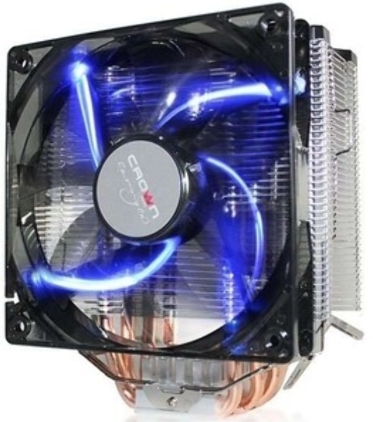 Кулер для процессора Crown CM-5 прозрачный/черный, 120 мм, 1500 об/мин, 30.8 дБ, 4 pin, 187 Вт, 148 мм