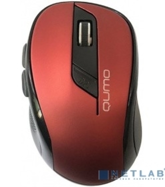 Мышь беспроводная Qumo Office Line M62 красный, 1600 dpi, радиоканал, USB, кнопки - 6