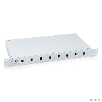Бокс оптический Cabeus, портов: 8, SC/LC (duplex), 16 хОВ, 1U, 44х485х200 мм (ВхШхГ), серый, (FO-19-8SC), фото 1