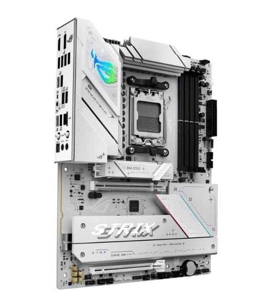 Материнская плата ASUS ROG STRIX B850-A GAMING WIFI, AM5, AMD B850, 4xDDR5, 2xSATA, 4xM.2, 1xPCIe 5.0 x16, 1xPCIe 4.0 x16, 1xPCIe x4, 1xDP, 1xHDMI, 1x2.5Gb LAN, 1xUSB-C 20Gbps, 1xUSB-C 10Gbps, 2xUSB-A 10Gbps, 4xUSB 5Gbps, 2xUSB-A 2.0, 3x3.5 мм, 7.1, ATX