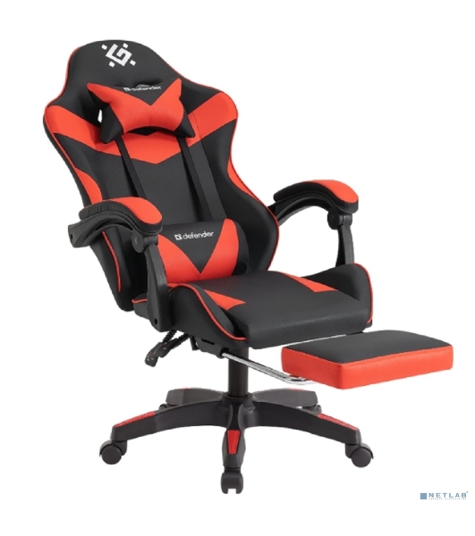 Кресло Defender TORNADO BLACK/RED черный/красный, экокожа