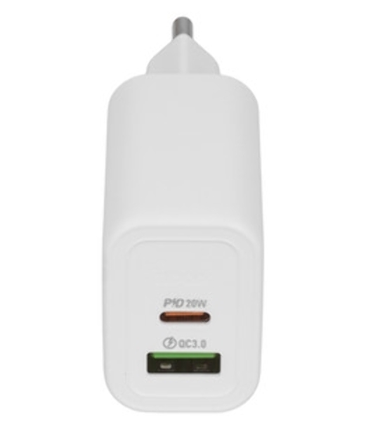 Зарядное устройство Hoco 20Вт, 3А, QC3.0/PD, 1xUSB, 1xType-C, N61, белый, коробка