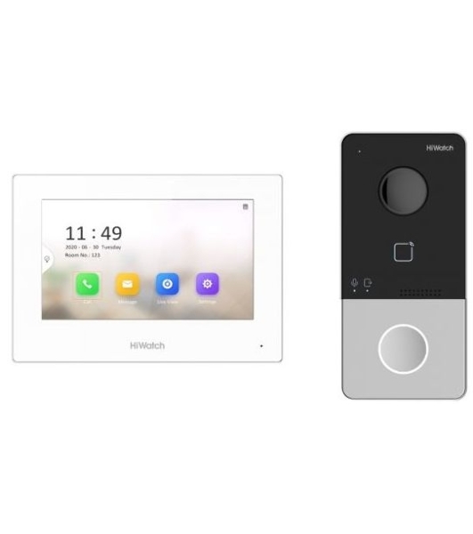 Комплект IP-видеодомофона HiWatch DS-D100IKWF(B)