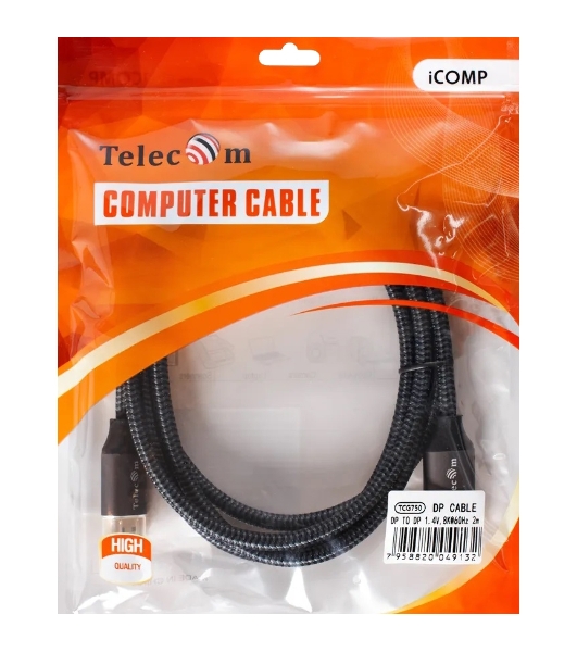 Кабель соединительный DP-DP 1.4V 8K@60Hz 2м, Telecom Pro TCG750-2M