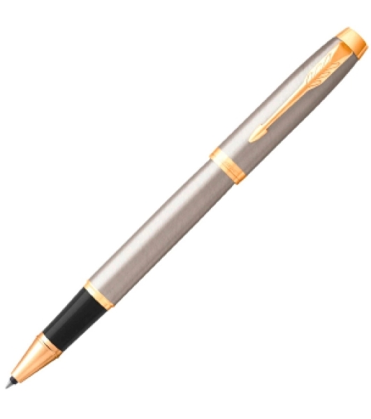 Ручка роллер Parker IM Core T321 (CW1931663) Brushed Metal GT, F, черные чернила, подарочная коробка