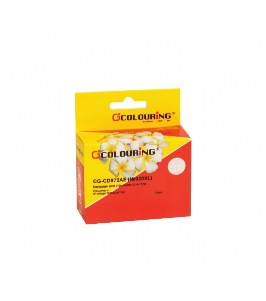Картридж струйный Colouring CG-CD972AE №920XL Cyan водный для принтеров HP officejet 6000/6500/7000