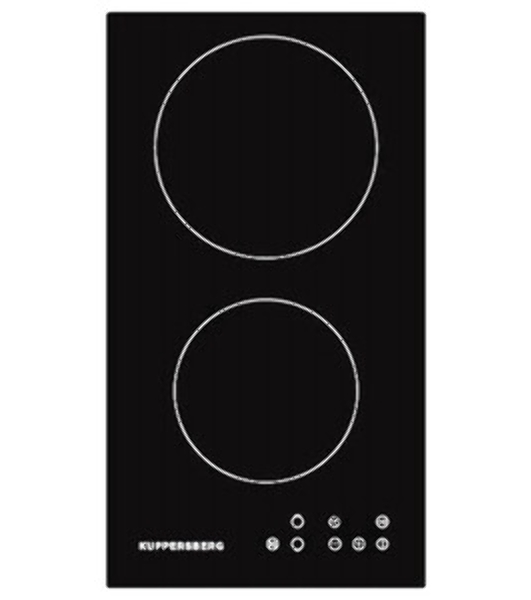 Электрическая варочная панель Kuppersberg ECO 301/ширина 30 см, 2 зоны ускоренного нагрева HI-Light, сенсорное управление, 3 цифровых дисплея, 9 уровней мощности, таймер, автоматика закипания, автоотключение, защита от детей, индикаторы остаточного тепла, Stop & Go, черный/прямой край