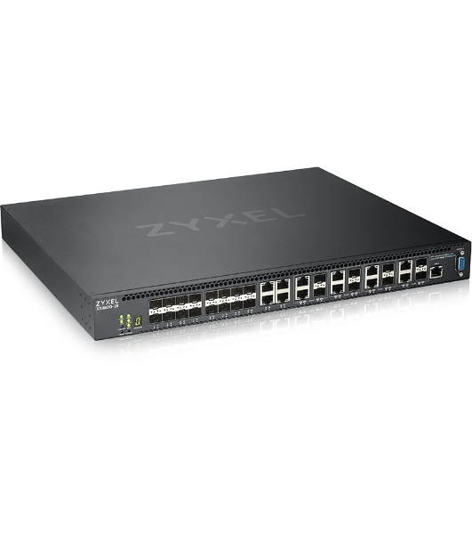 Коммутатор Zyxel XS3800-28 L2+ switch, 4xRJ-45: 1/2.5/5/10G, 8xCombo (SFP: 1/10G, RJ-45: 1/2.5/5/10G), 16xSFP +