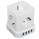 Сетевой фильтр Cablexpert Tower TWR-5-U4-W-2, 5 р, 10А, 4хUSB, 3.1А, 2 м, ур.защиты 4+, белый, коробка, фото6