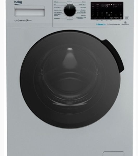 Стиральная машина Beko WSPE7H616S cеребристый, загрузка фронтальная 7,5 кг, 1200 об/мин., класс: А