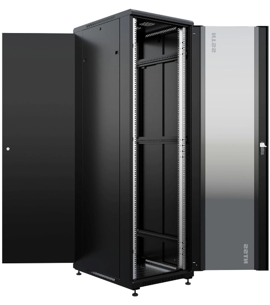 Шкаф серверный NTSS Премиум (NTSS-R42U6080GS-BL) напольный 42U 600x800 мм пер. дв. стекл. металл 900 кг черный 710 мм 99 кг 1987 мм IP20 сталь