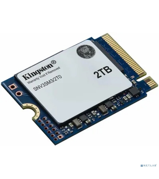 Накопитель SSD Kingston NV3, 2000Gb, M.2(22x30мм), NVMe, PCIe 4.0 x4, 3D TLC, R/W 6000/5000Mb/s, TbW 640, DWPD 0.2