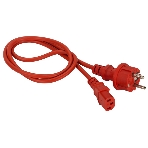 Шнур питания Lanmaster C13-Schuko прямая, 3х0.75, 220В, 10А, красный, 3 метра, фото 1