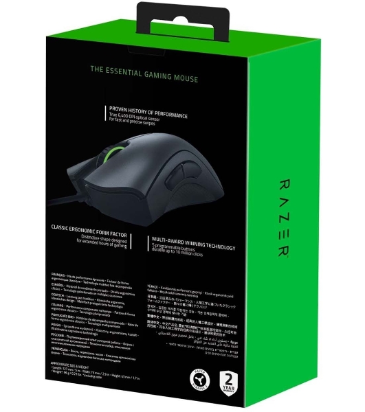 Мышь проводная Razer DeathAdder Essential черный, 6400 dpi, USB, кнопки - 5