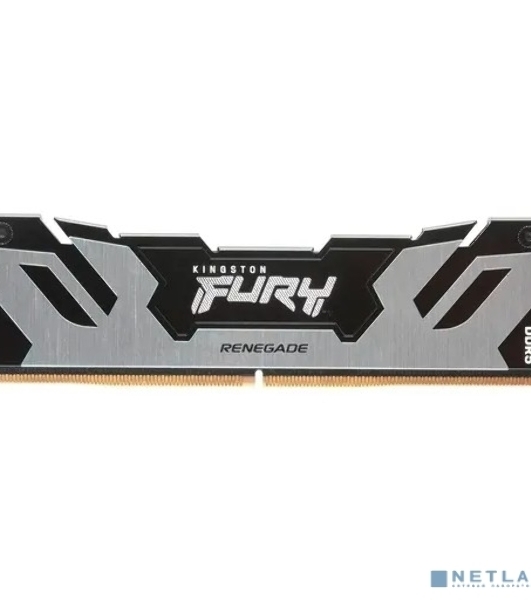 Оперативная память Kingston Fury Renegade, DDR5, 16Gb (1x16Gb), 6400MHz, CL32, DIMM, с радиатором, серебристый/черный