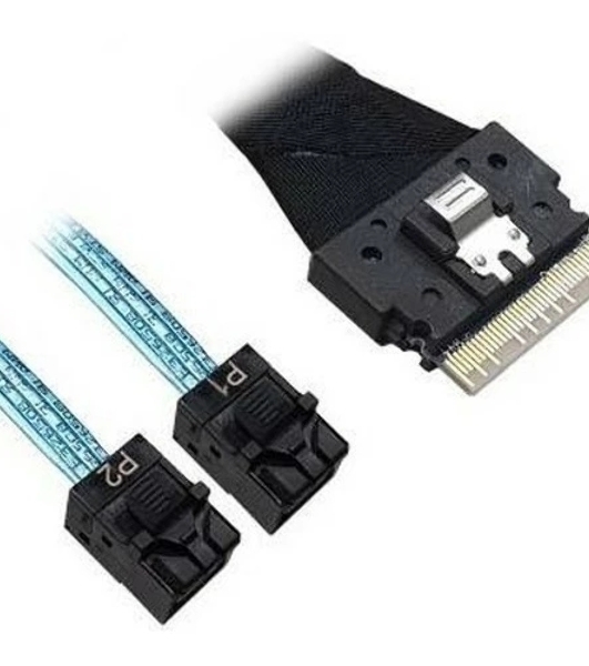 Кабель Broadcom 05-60003-00 Slimline SASx8 (SFF8654) -to- 2 SAS HD x4 (SFF8643)+ SFF9402, 1M