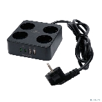 Сетевой фильтр Cablexpert Plate, PLT-4-C2U2-B-3, 4р, 10А, 2xType-C PD, 20Вт, 2xUSB, 2.4A, 3 м, ур. защиты 4+, черный, коробка, фото4