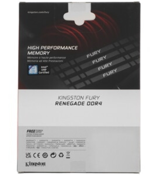 Оперативная память Kingston Fury Renegade, DDR4, 16GB (2x8GB), 4266MHz, CL19, DIMM, с радиатором, черный