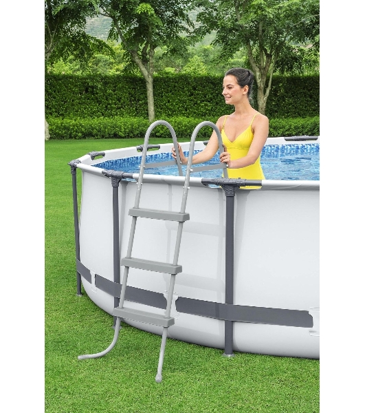 56950 BW, Bestway, Каркасный бассейн Steel Pro Max 427х107см, 13030л, фил.-насос 3028л/ч, лестница, тент, уп.1