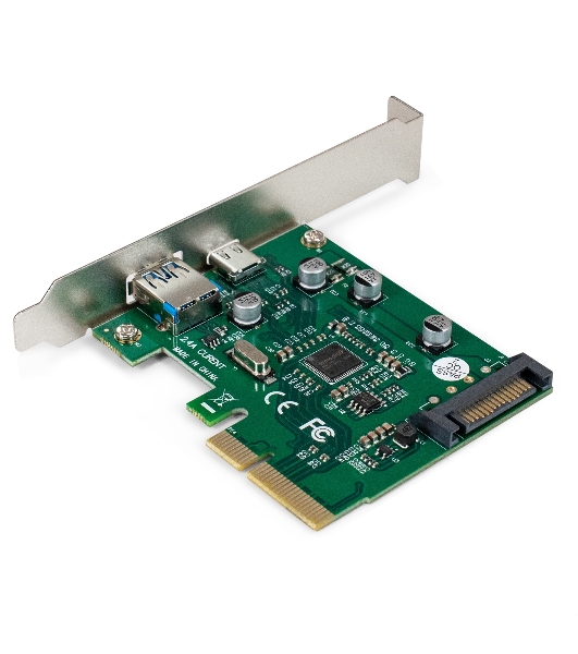 Контроллер ExeGate EXE-320-1A1C (PCI-E x4 v3.0, USB3.2 Gen2 1xType-A + 1xType-C ext., SuperSpeed+ скорость до 10 Гбит/с, разъем доп.питания, ASMedia Chipset ASM1142)