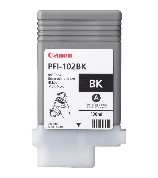 Картридж струйный Canon PFI-102Bk (0895B001) черный (130 мл.) для Canon iPF605, iPF610, iPF650, iPF655, iPF710, iPF750, iPF755, LP17, iPF510