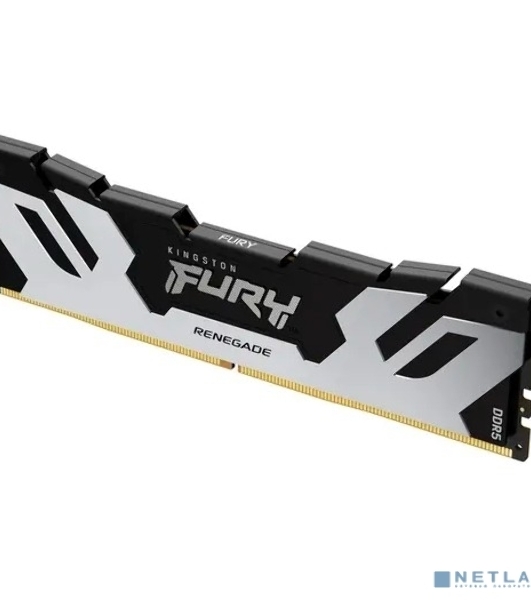 Оперативная память Kingston Fury Renegade, DDR5, 16Gb (1x16Gb), 6400MHz, CL32, DIMM, с радиатором, серебристый/черный