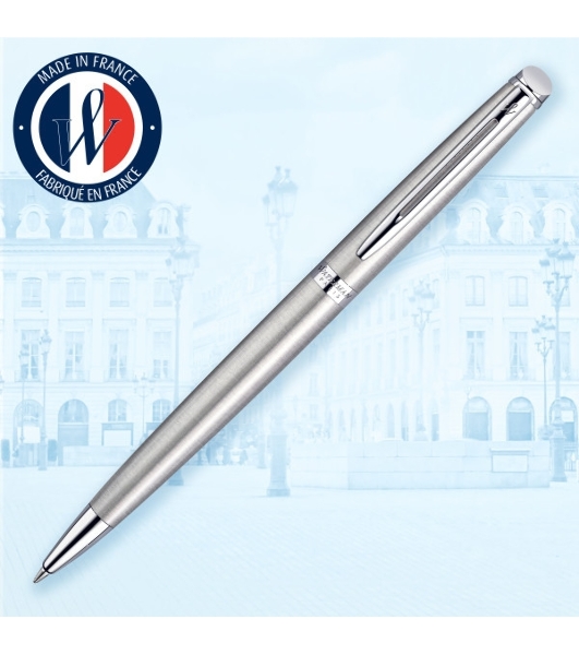 Ручка шариковая Waterman Hemisphere (CWS0920470) Steel CT M, синие чернила, подарочная коробка