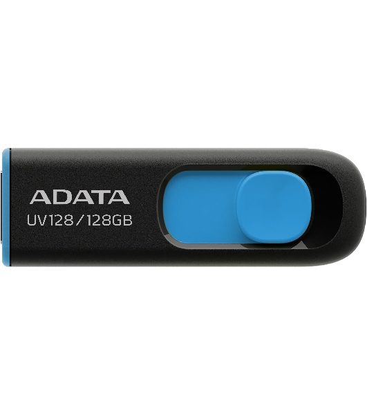 Флешка USB ADATA UV128 (AUV128-128G-RBE), 128Gb, USB 3.0, R/W 100/30, черный/синий