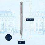 Ручка шариковая Waterman Hemisphere (CWS0920470) Steel CT M, синие чернила, подарочная коробка, фото4