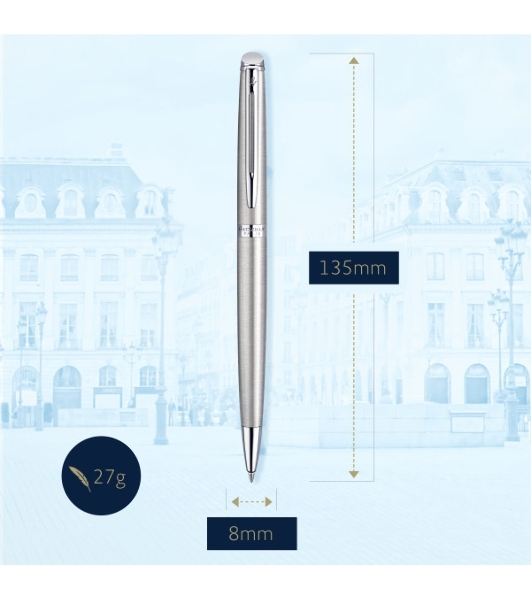 Ручка шариковая Waterman Hemisphere (CWS0920470) Steel CT M, синие чернила, подарочная коробка