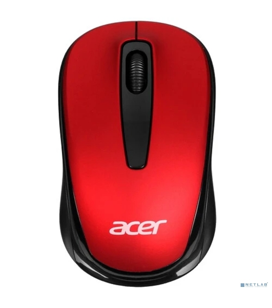 Мышь беспроводная Acer OMR136 красный, 1000 dpi, радиоканал, USB, кнопки - 3