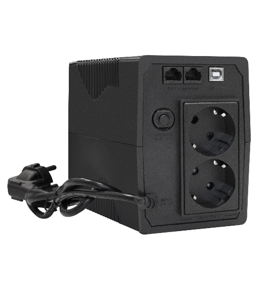 Источник бесперебойного питания ExeGate EX292786RUS Power Back BNB-1000.LED.AVR.2SH.RJ.USB 1000VA/550W,LED, AVR, 2*Schuko, RJ45/11,USB, черный