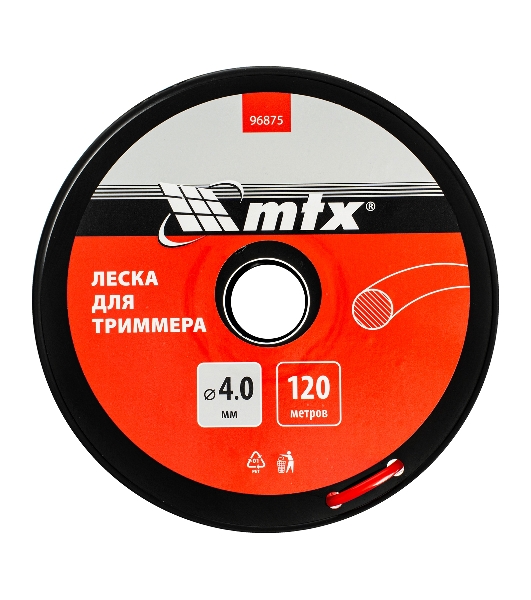 Леска для триммера MTX круглая 4,0 мм х 120 м, на катушке