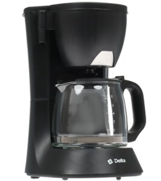 Кофеварка капельная Delta DL-8153 черный, исп. кофе - молотый, 0,6 л, 600 Вт