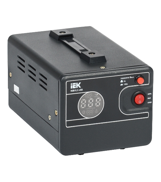 Стабилизатор напряжения 1ф 0.5кВА HUB переносной IEK IVS21-1-D05-13