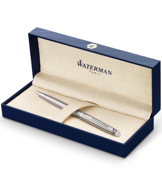 Ручка шариковая Waterman Hemisphere (CWS0920470) Steel CT M, синие чернила, подарочная коробка
