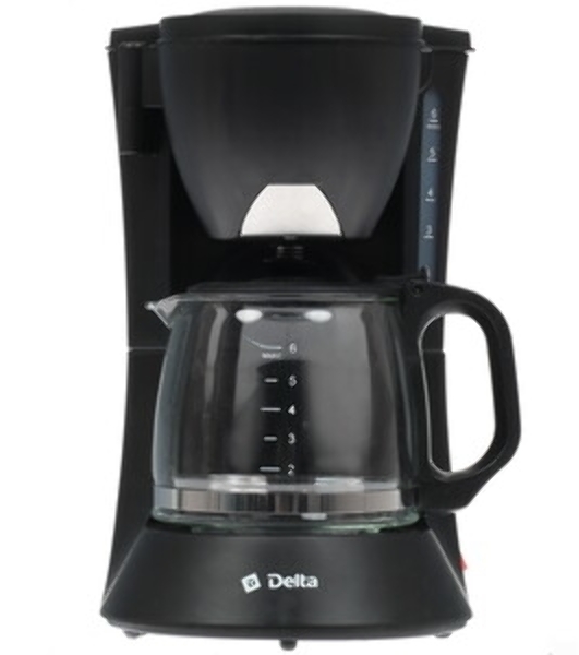 Кофеварка капельная Delta DL-8153 черный, исп. кофе - молотый, 0,6 л, 600 Вт