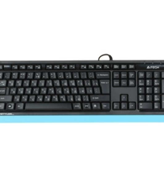 Клавиатура проводная A4Tech Fstyler FKS10, USB, черный/синий