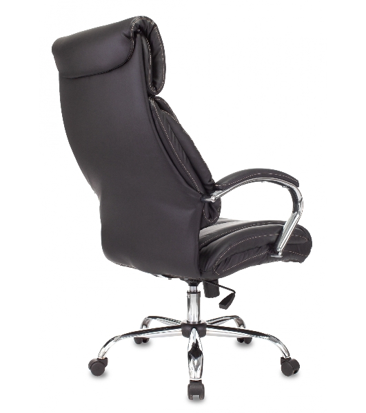 Кресло руководителя Бюрократ T-9904NSL Leather Venge Black черный, искусственная кожа, крестовина металл хром