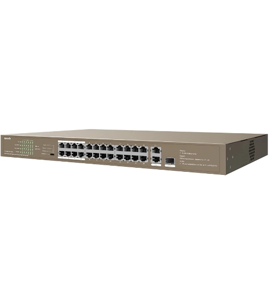 Коммутатор Tenda TEF1126P-24-250W 26-Портовыйбез управления FE c 24 портами PoE