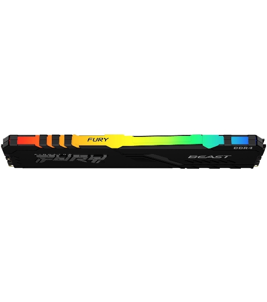 Оперативная память Kingston Fury Beast, DDR4, 16GB (1x16GB), 3200MHz, CL16, DIMM, с радиатором, RGB, черный