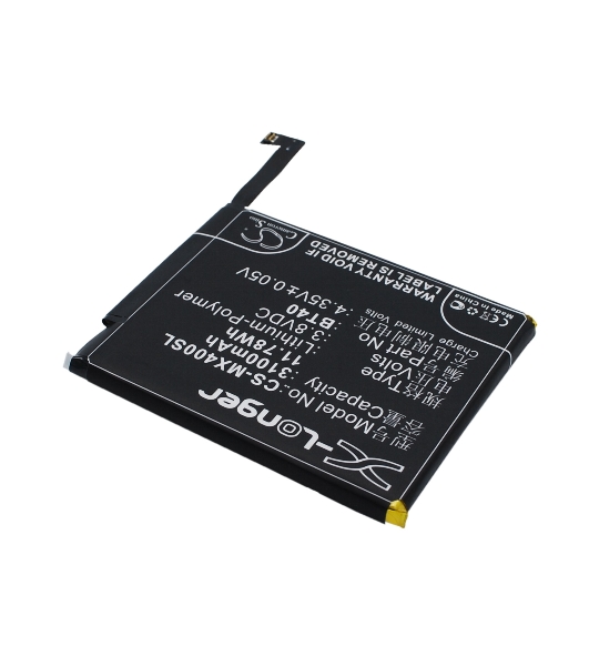 Аккумулятор CameronSino CS-MX400SL BT40 для Meizu MX4 M460 M461 3.8V, 3100mAh, 11.78Wh