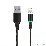 Кабель зарядки с магнитным отсоед. наконечн. 8-pin для Apple, длина 1м, до 2 А, черный (iK-510mt-2), фото 1